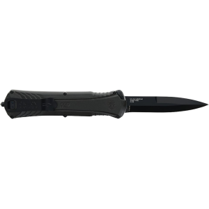 Smith & Wesson Smith & Wesson M&P OTF Single Edge Assisted Opening Pocket Knife 3.5" Spear Point AUS-8 Black Oxide Blade Aluminum Handle Black - $62.99 at MidwayUSA