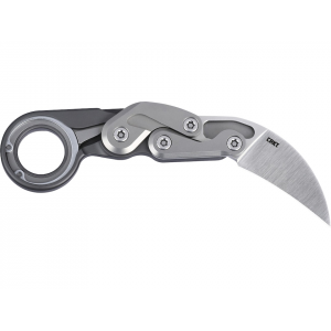 CRKT Provoke Pocket Knife 2.41" Hawkbill D2 Satin Blade Aluminum Handle Silver - Crkt