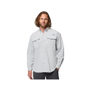 COLUMBIA Men's Bahama II Long Sleeve Shirt Cool Gray Medium