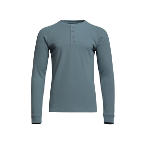 Sitka Gear Men's Waffle Long Sleeve Henley Shirt Gravel Blue XL