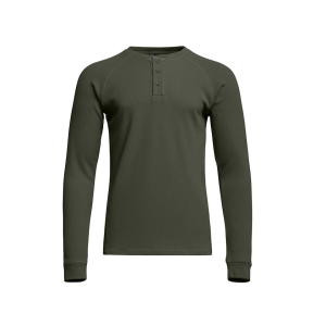 Sitka Gear Men's Waffle Long Sleeve Henley Shirt Cypress Green Large