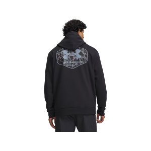 Under Armour Men's Icon Camo Badge Hoodie Black/Blue Wind 2XL