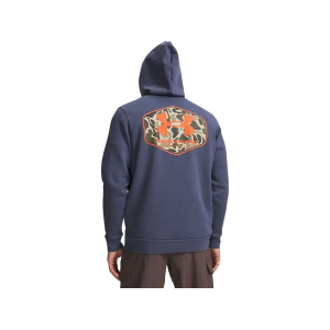 Under Armour Men's Icon Camo Badge Hoodie Downpour Gray/Solar Orange XL