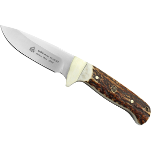 PUMA SGB Clearcut Fixed Blade Knife 4.4" Drop Point 1.4116 Satin Blade Stag Handle Brown