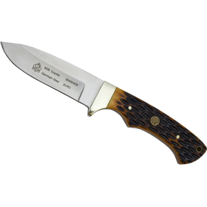 PUMA SGB Coyote Fixed Blade Knife 3.8" Drop Point 1.4116 Satin Blade Jigged Bone Handle Brown