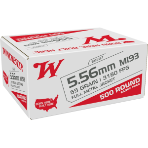 Winchester White Box USA M193 5.56x45mm NATO Ammo 55 Grain Full Metal Jacket Case Of 1000 (2 Boxes Of 500) chester White Box USA M193 5.56x45mm NATO 55 Grain Full Metal Jacket Case Of 1000 (2 Boxes Of 500) Ammo