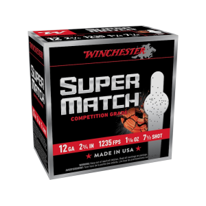 Winchester Super Match 12 Gauge Ammo 2-3/4 #7-1/2 Lead Shot 1-1/8 Oz Box Of 25 chester Super Match 12 Gauge 2-3/4 #7-1/2 Lead Shot 1-1/8 Oz Box Of 25 Ammo
