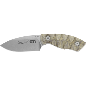 White River Knives GTI 3 Fixed Blade Knife 3" Drop Point CPM S35VN Stonewashed Blade Micarta Handle Gray - White River Knives