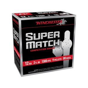 Winchester Super Match 12 Gauge Ammo 2-3/4" #00 Buckshot 9 Pellets Box of 25