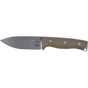 White River Knives Ursus Cub Fixed Blade Knife 3.5" Drop Point CPM MagnaCut Stonewashed Blade G-10 Handle Olive Drab - White River Knives