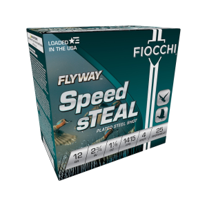 Fiocchi Flyway Speed STEAL 12 Gauge Ammo 2-3/4 #4 Steel Shot 1-1/8 Oz Case Of 250 (10 Boxes Of 25) cchi Flyway Speed STEAL 12 Gauge 2-3/4 #4 Steel Shot 1-1/8 Oz Case Of 250 (10 Boxes Of 25) Ammo