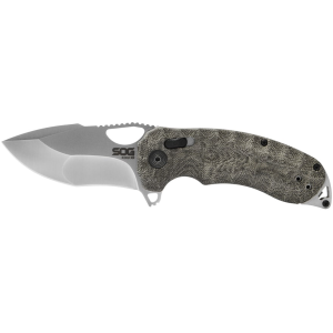 SOG KIKU Pocket Knife 3.03" Tanto Point CTS-XHP Satin Blade Linen Micarta Handle Green