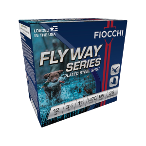Fiocchi Flyway Series 12 Gauge Ammo 3 BB Steel Shot 1-1/8 Oz Box Of 25 cchi Flyway Series 12 Gauge 3 BB Steel Shot 1-1/8 Oz Box Of 25 Ammo