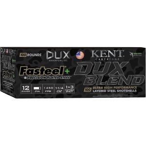 t DUX Edition Fasteel 12 Gauge 3 #1 And #3 Steel Shot 1-1/4 Oz Case Of 100 (4 Boxes Of 25) Ammo