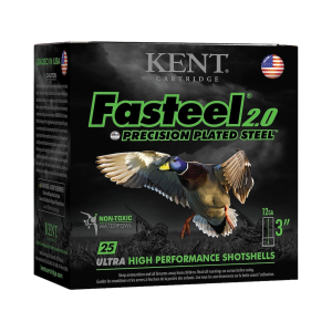 Kent Fasteel 2.0 12 Gauge Ammo 3 #1 Steel Shot 1-1/8 Oz Box Of 25 t Fasteel 2.0 12 Gauge 3 #1 Steel Shot 1-1/8 Oz Box Of 25 Ammo