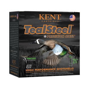 Kent TealSteel 12 Gauge Ammo 2-3/4 #6 Steel Shot 1-1/4 Oz Box Of 25 t TealSteel 12 Gauge 2-3/4 #6 Steel Shot 1-1/4 Oz Box Of 25 Ammo