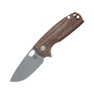 Fox Knives Core Pocket Knife 3.15" Drop Point ELMAX Stonewashed Blade Micarta Handle Brown - Fox Knives