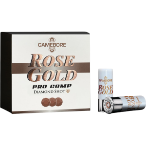 Gamebore Rose Gold Pro Comp 12 Gauge Ammo 2-3/4 #8 Lead Shot 1-1/8 Oz Box Of 25 ebore Rose Gold Pro Comp 12 Gauge 2-3/4 #8 Lead Shot 1-1/8 Oz Box Of 25 Ammo
