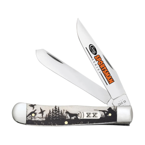 Case Trapper Sportsman Series Pocket Knife 3.27" Clip Point, Spey Tru-Sharp Mirror Polished Blade Bone Handle