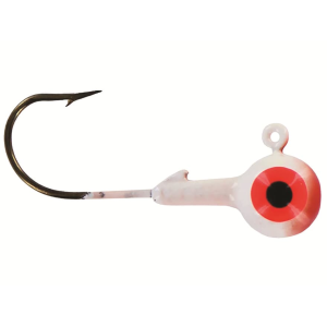 BIG BITE BAITS Double Dot 2 Color 1/8oz Round Ball Jighead Red/White