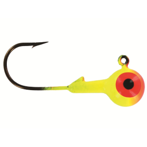 BIG BITE BAITS Double Dot 2 Color 1/8oz Round Ball Jighead Orange/Chartreuse
