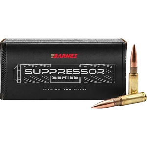 Barnes Suppressor Series 8.6 Blackout Ammo 300 Grain Sierra MatchKing Jacketed Hollow Point Box of 20