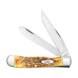Case Trapper Pocket Knife 3.27" Clip Point, Spey Tru-Sharp Mirror Polished Blade 6.5 BoneStag Handle BoneStag