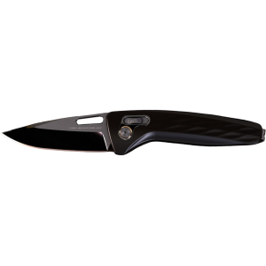 SOG One-Zero XR Pocket Knife 3.1" Drop Point CPM S35VN Black Blade Aluminum Handle Black