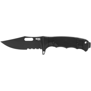 Sog SOG SEAL FX Fixed Blade Knife 4.3" Partially Serrated Clip Point CPM S35VN Black Cerakote Blade Glass Reinforced Nylon (GRN) Handle Black - $274.95 at MidwayUSA