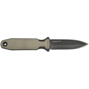 SOG Pentagon FX Covert Fixed Blade Knife 3.41" Spear Point CPM S35VN Black Titanium Nitride Blade G-10 Handle Flat Dark Earth