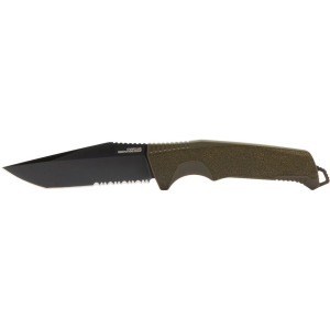 SOG Trident FX Fixed Blade Knife 4.2" Partially Serrated Tanto Point 4116 Titanium Nitride Blade Glass Reinforced Nylon (GRN) Handle Olive Drab