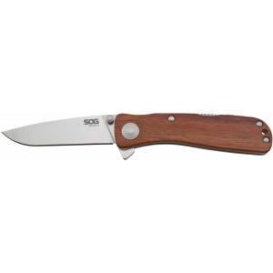 Sog SOG Twitch Assisted Opening Pocket Knife 2.68" Drop Point AUS-8 Satin Blade Rosewood Handle Brown - $69.95 at MidwayUSA
