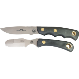 Knives of Alaska Alpha Wolf/Muskrat Combo Fixed Blade Knife D2 Tool Steel Blades Suregrip Handle Black