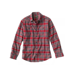 Orvis Men's Perfect Flannel Shirt Red Plaid Medium