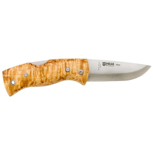 Helle Nipa Pocket Knife 2.7" Straightback 12C27 Sandvik Satin Blade Birch Handle Brown - Helle