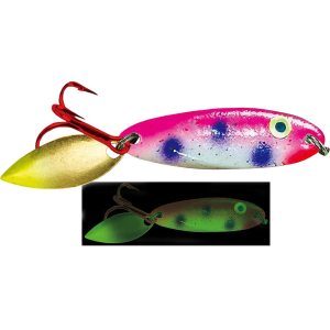 Acme Acme Bladed Ice Kastmaster Moonshine Glow Spoon 1/12 oz MG Glow Pink Eye - $7.49 at MidwayUSA