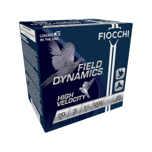 Fiocchi Field Dynamics High Velocity 20 Gauge Ammo 3 #4 Lead Shot 1-1/4 Oz Case Of 250 (10 Boxes Of 25) cchi Field Dynamics High Velocity 20 Gauge 3 #4 Lead Shot 1-1/4 Oz Case Of 250 (10 Boxes Of 25) Ammo