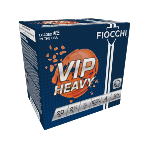 Fiocchi Fiocchi VIP Heavy 20 Gauge Ammo 2-3/4" #8 Lead Shot 7/8 oz Case of 250 (10 Boxes of 25) - $129.99 at MidwayUSA