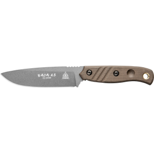 TOPS Knives Baja 4.5 Fixed Blade Knife 4.88" Drop Point 1095 Tungsten Blade Canvas Micarta Handle Green - Tops Knives