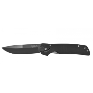 Camillus Cuda Quick Release Folding Pocket Knife 3.75" Black Drop Point AUS-8 Stainless Steel Blade Polymer G-10 Handle Black