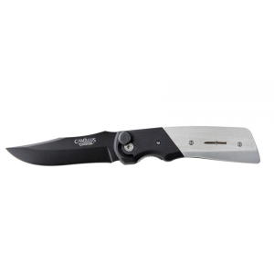 Camillus Bolt Pocket Knife 3.75" Drop Point AUS-8 Black Titanium Carbonitride Blade G-10 and Aluminum Handle Silver/Black