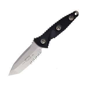 Microtech Microtech SOCOM Alpha Mini Fixed Blade Knife 3.75" Partially Serrated Tanto Point Bohler M390 Stonewashed Blade G-10 Handle Black - $311.00 at MidwayUSA