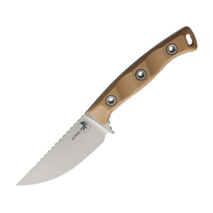 Microtech Microtech Akris Fixed Blade Knife 8.25" Straightback Bohler M390MK Stonewashed Blade G-10 Handle Dark Earth - $281.00 at MidwayUSA