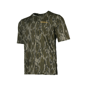 Muddy Outdoors Men's TRX Performance Short Sleeve Crew Neck T Shirt Mossy Oak Bottomland 2XL