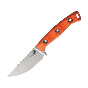 Microtech Microtech Akris Fixed Blade Knife 8.25" Straightback Bohler M390MK Stonewashed Blade G-10 Handle Orange - $281.00 at MidwayUSA