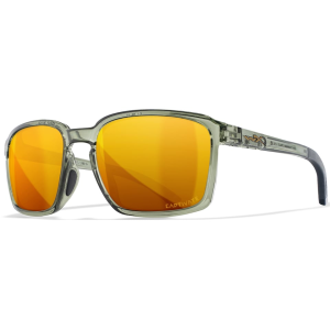 Wiley X Men's Alfa Active 6 Polarized Sunglasses Gloss Crystal Light Olive Frame Captivate Bronze Mirror Lens - Wiley X