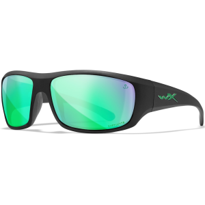 Wiley X Men's Omega Active Jacob Wheeler Special Edition Polarized Sunglasses Matte Black Frame Captivate Green Mirror Lens - Wiley X