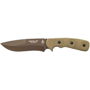 Tops Knives TOPS Knives Mountain Lion Field Edition Fixed Blade Knife 15.75" Drop Point 1095 Brown Blade Canvas Micarta Handle Green - $264.99 at MidwayUSA
