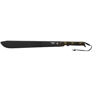 Tops Knives TOPS Knives El Machete .230X Machete " Machete 1095 Black Traction Blade Canvas Micarta Handle Black/Brown - $249.99 at MidwayUSA
