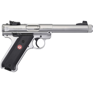 Ruger Ruger Mark IV Target 22 Long Rifle Pistol 5.5" Threaded Barrel 10+1 Round Stainless Slide Black Grip Stainless Frame - $809.99 at MidwayUSA
